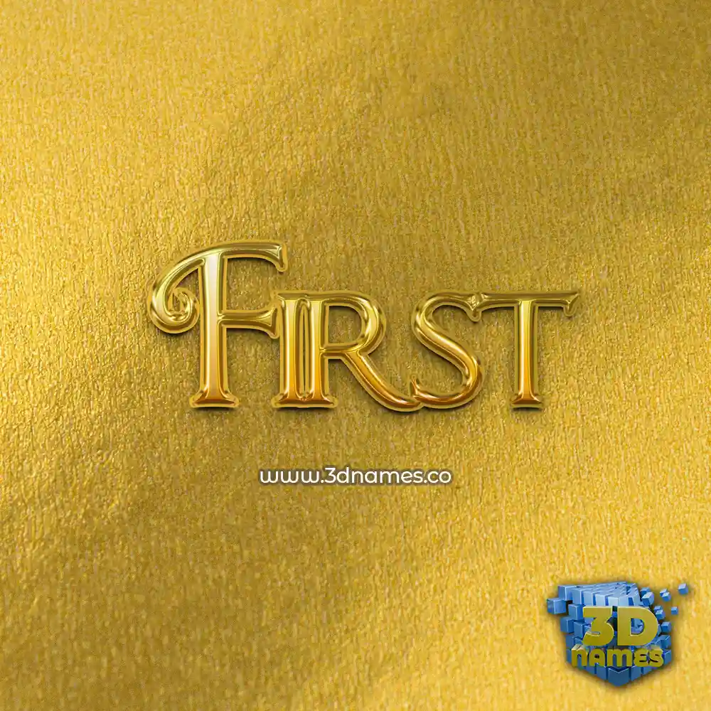 first in All Gold style - 3D name wallpaper