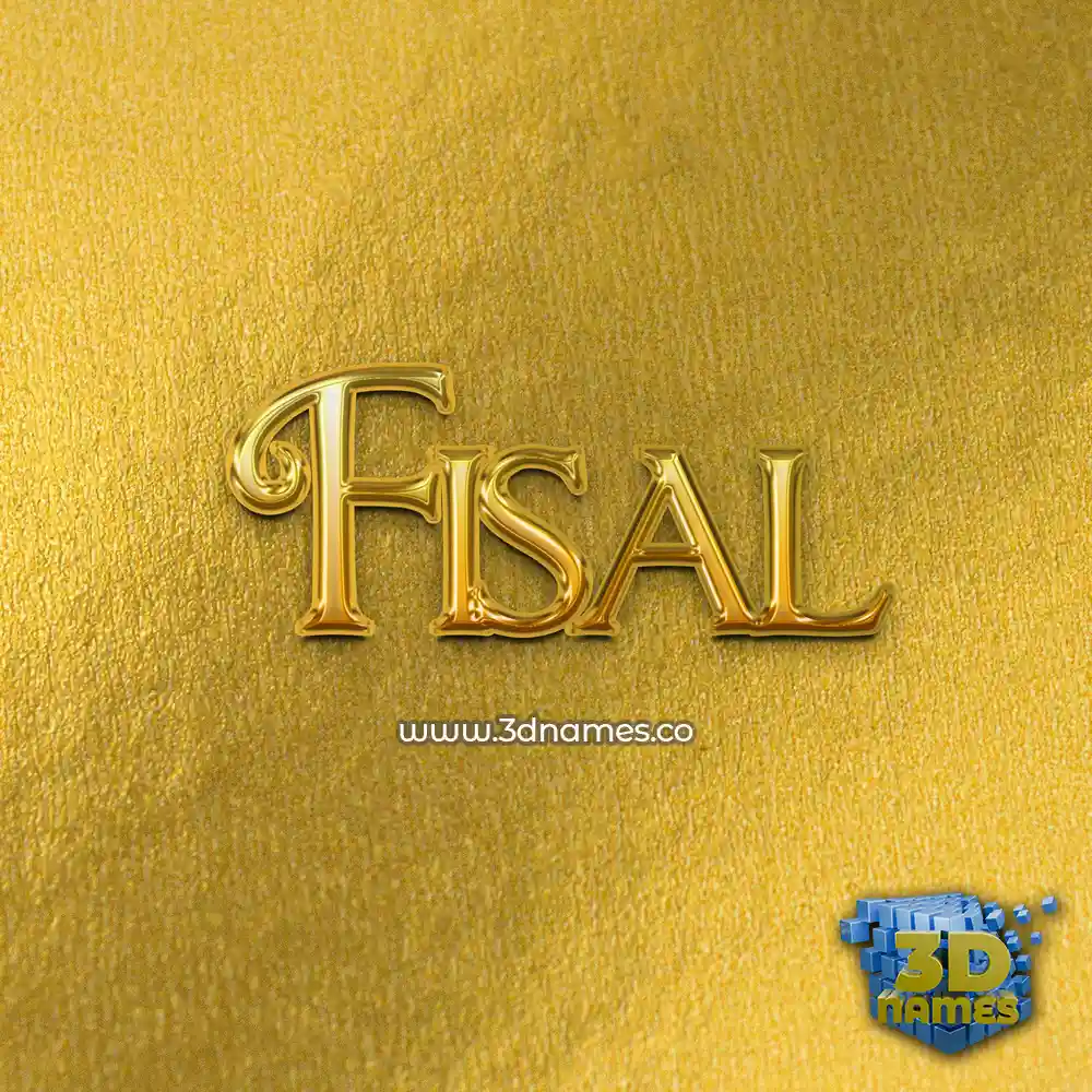 fisal in All Gold style - 3D name wallpaper