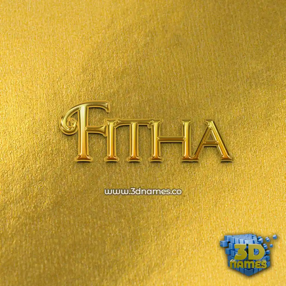 fitha in All Gold style - 3D name wallpaper