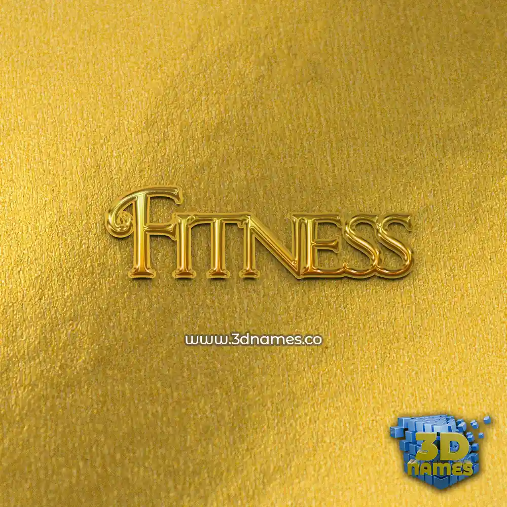 fitness in All Gold style - 3D name wallpaper