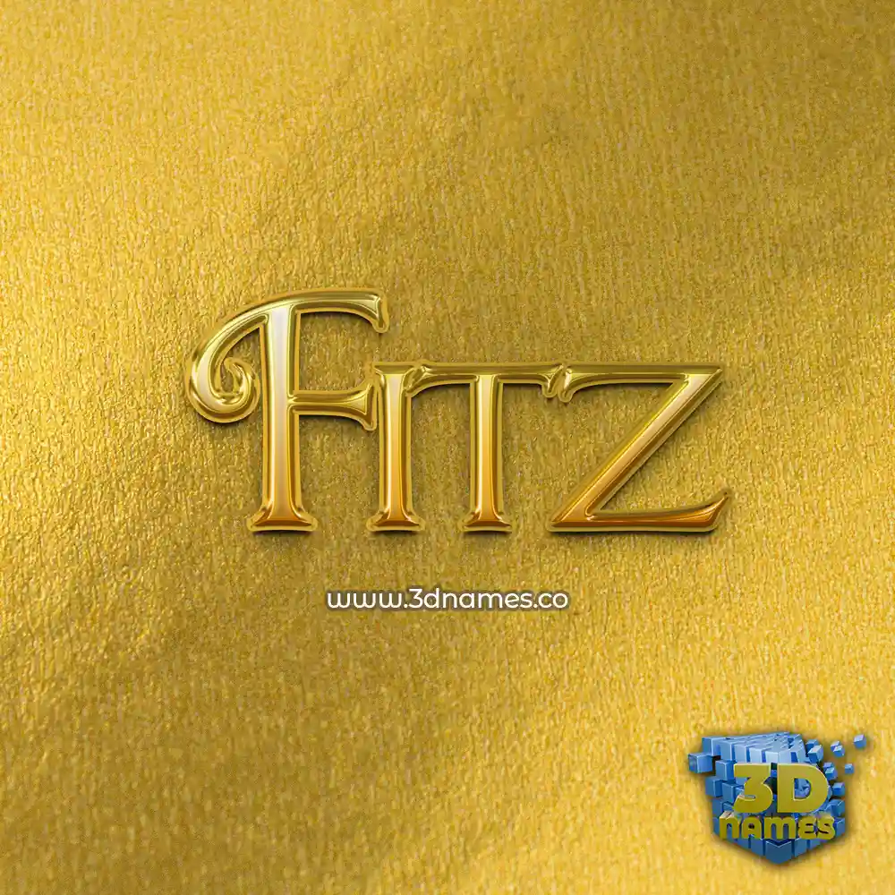 fitz in All Gold style - 3D name wallpaper