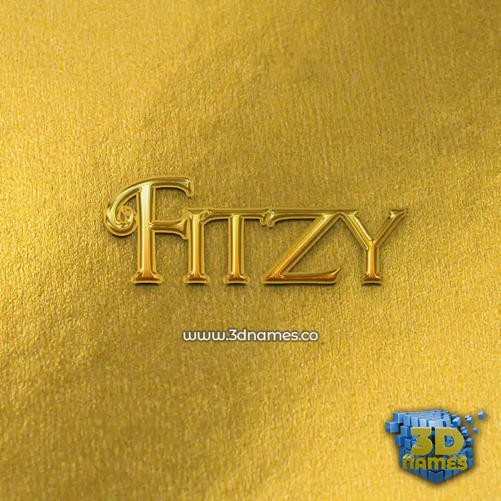 fitzy in All Gold style - 3D name wallpaper