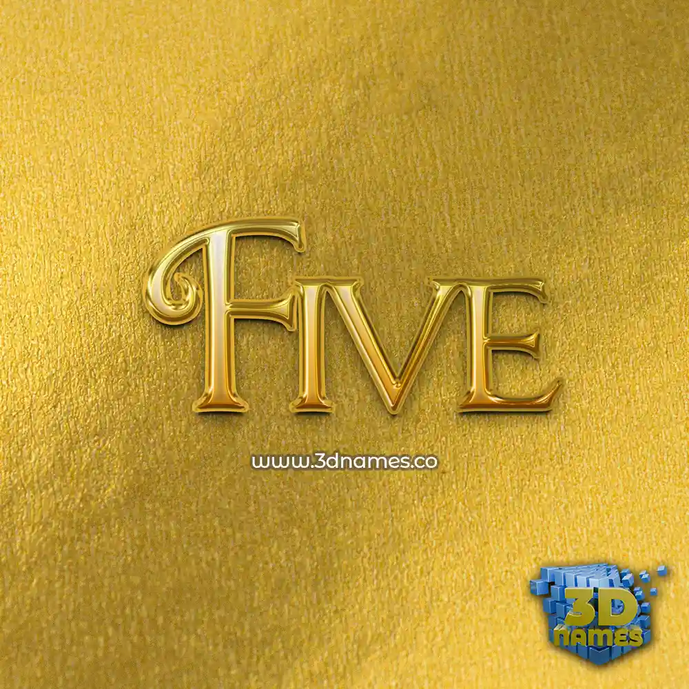 five in All Gold style - 3D name wallpaper