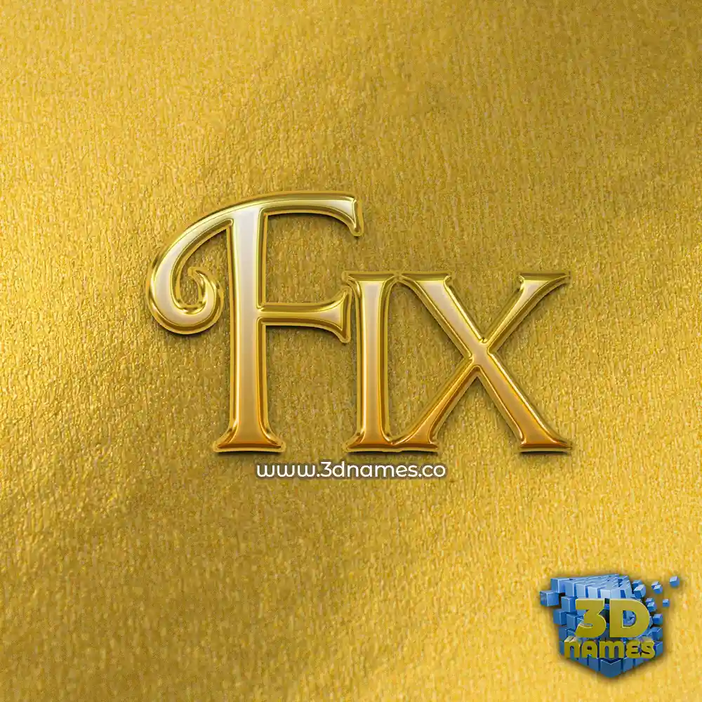 fix in All Gold style - 3D name wallpaper