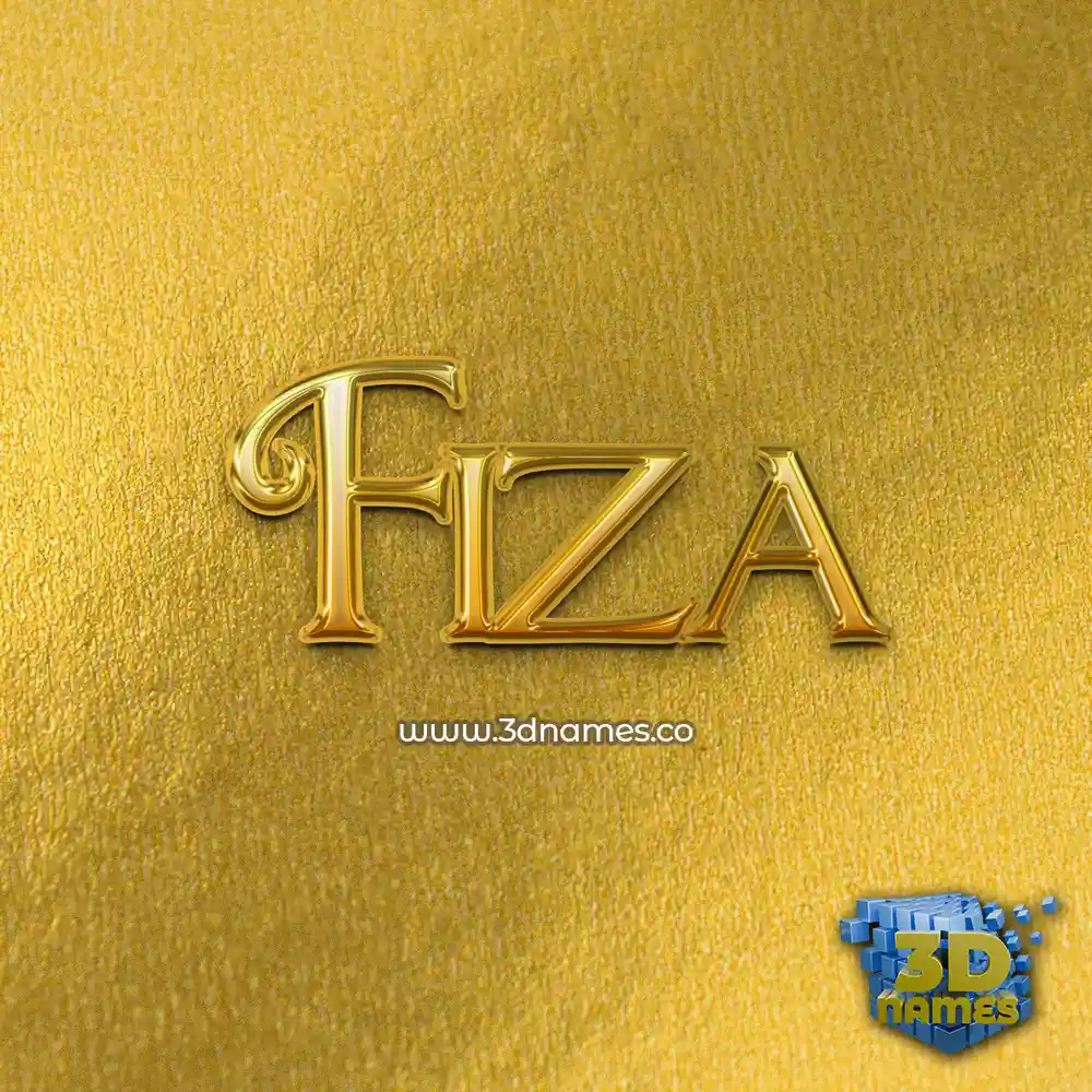 fiza in All Gold style - 3D name wallpaper