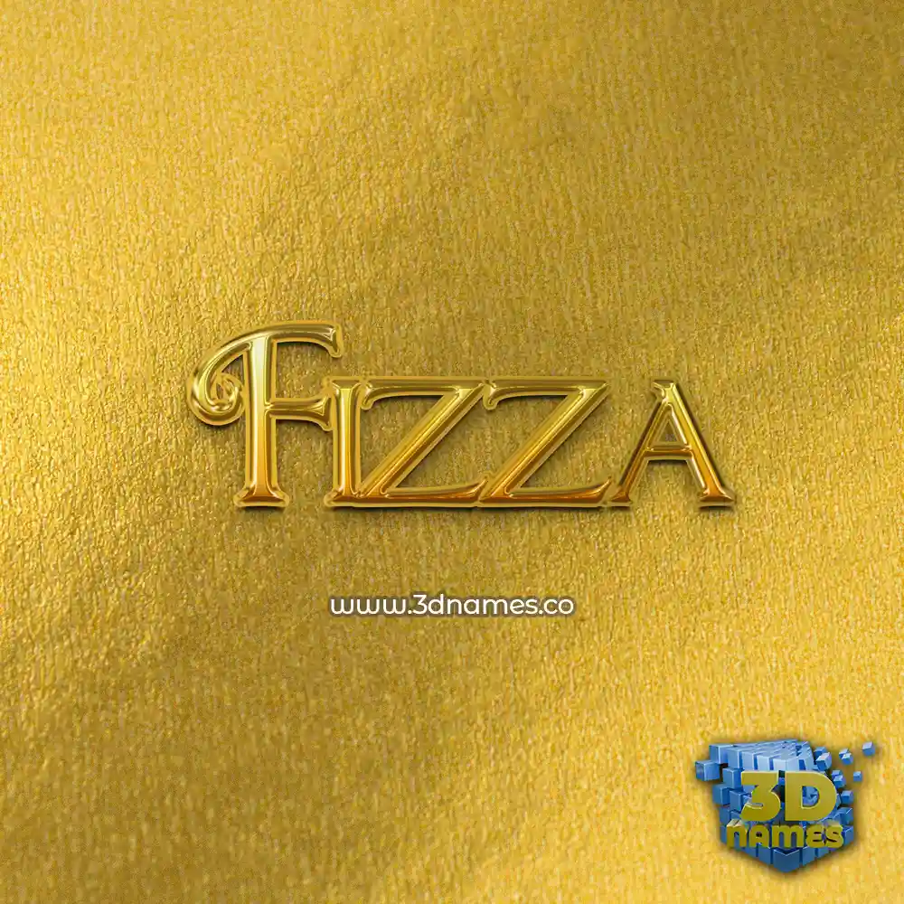 fizza in All Gold style - 3D name wallpaper