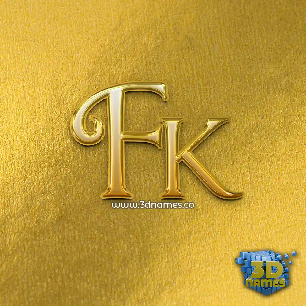 fk in All Gold style - 3D name wallpaper