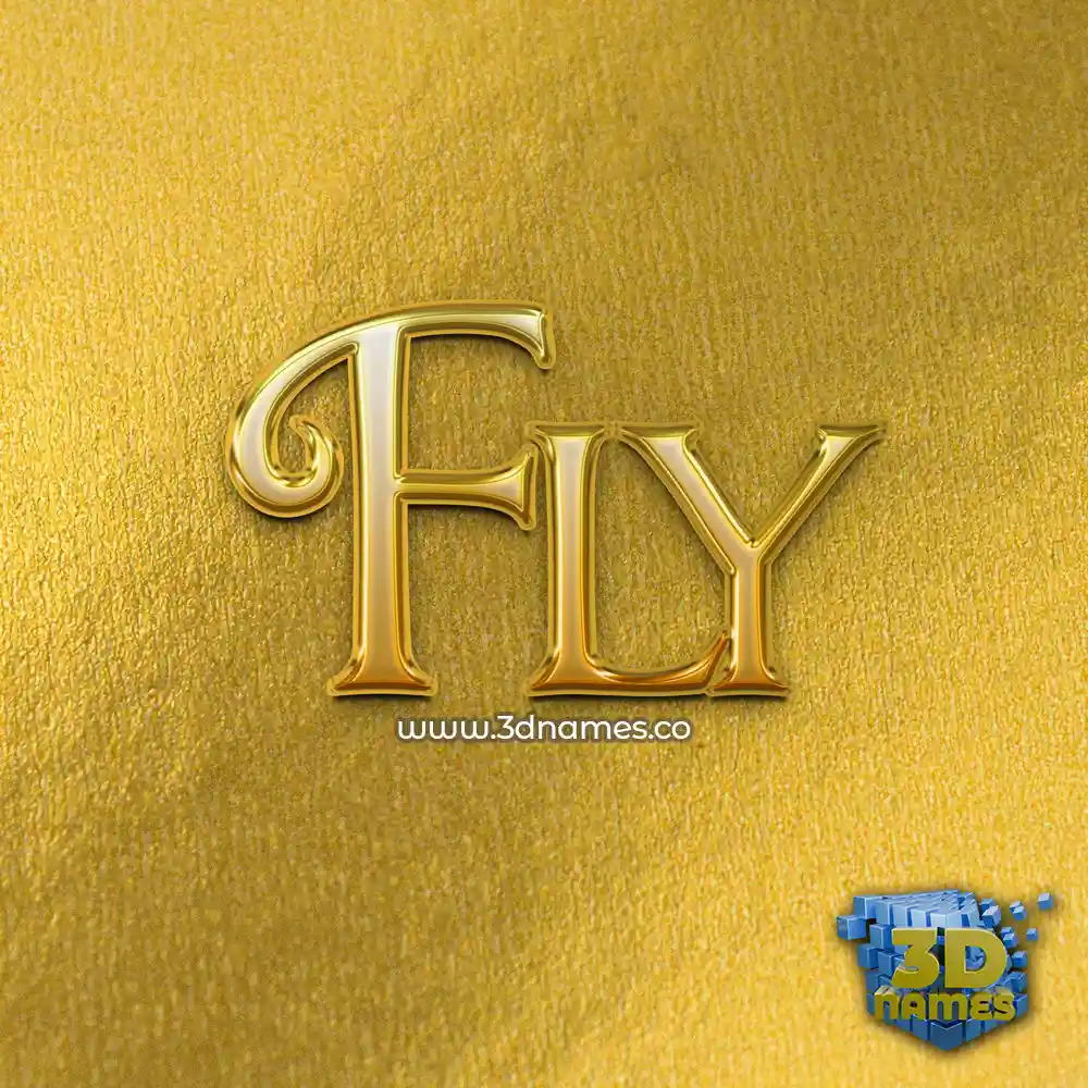 fly in All Gold style - 3D name wallpaper