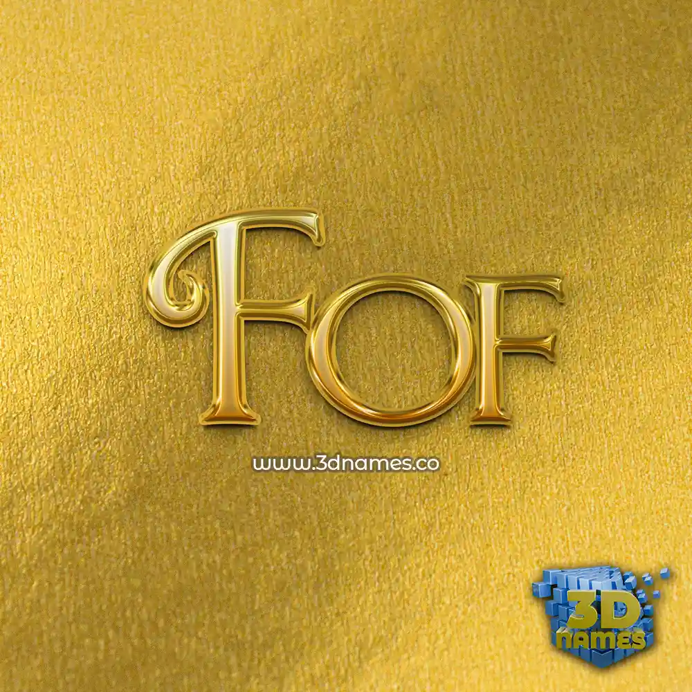 fof in All Gold style - 3D name wallpaper