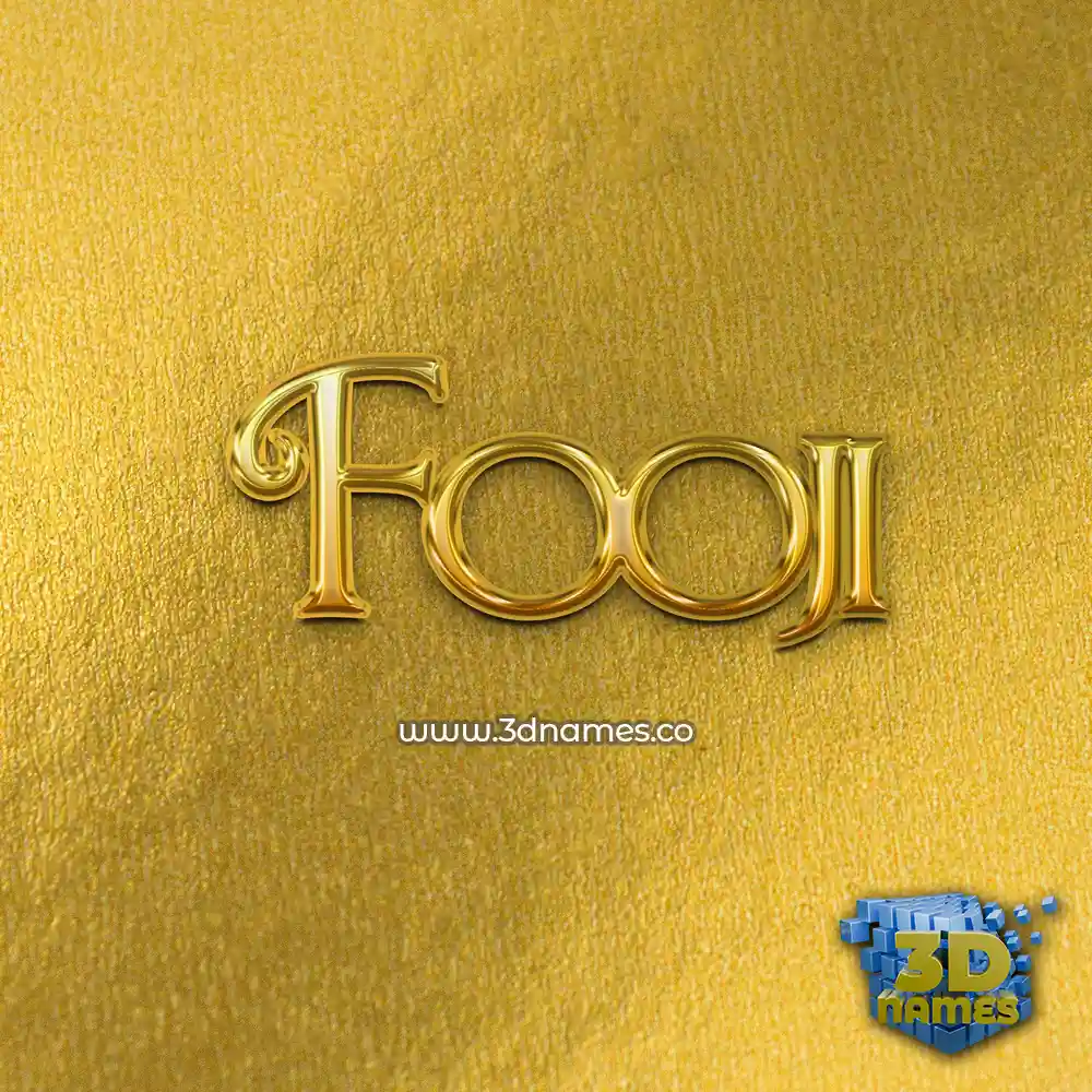fooji in All Gold style - 3D name wallpaper