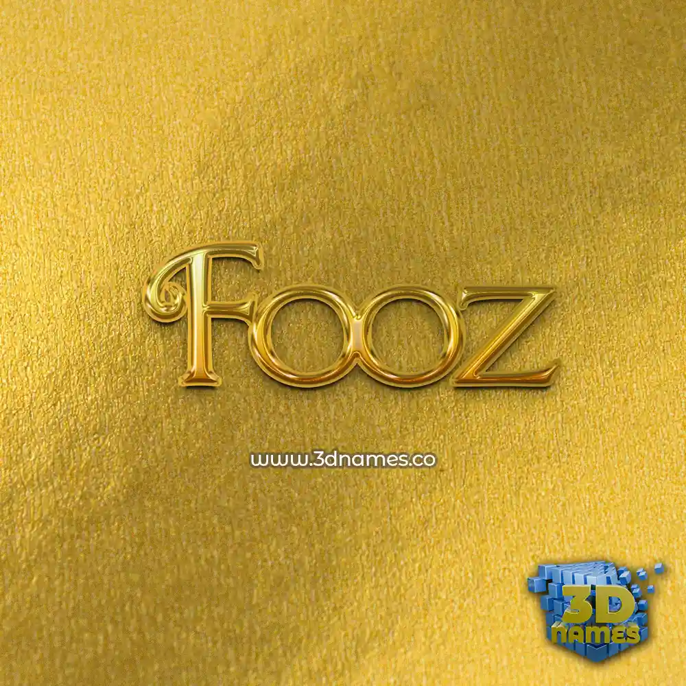 fooz in All Gold style - 3D name wallpaper