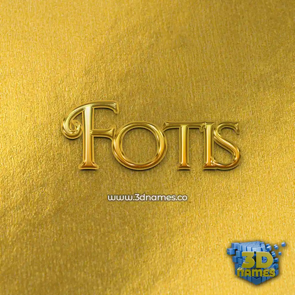 fotis in All Gold style - 3D name wallpaper