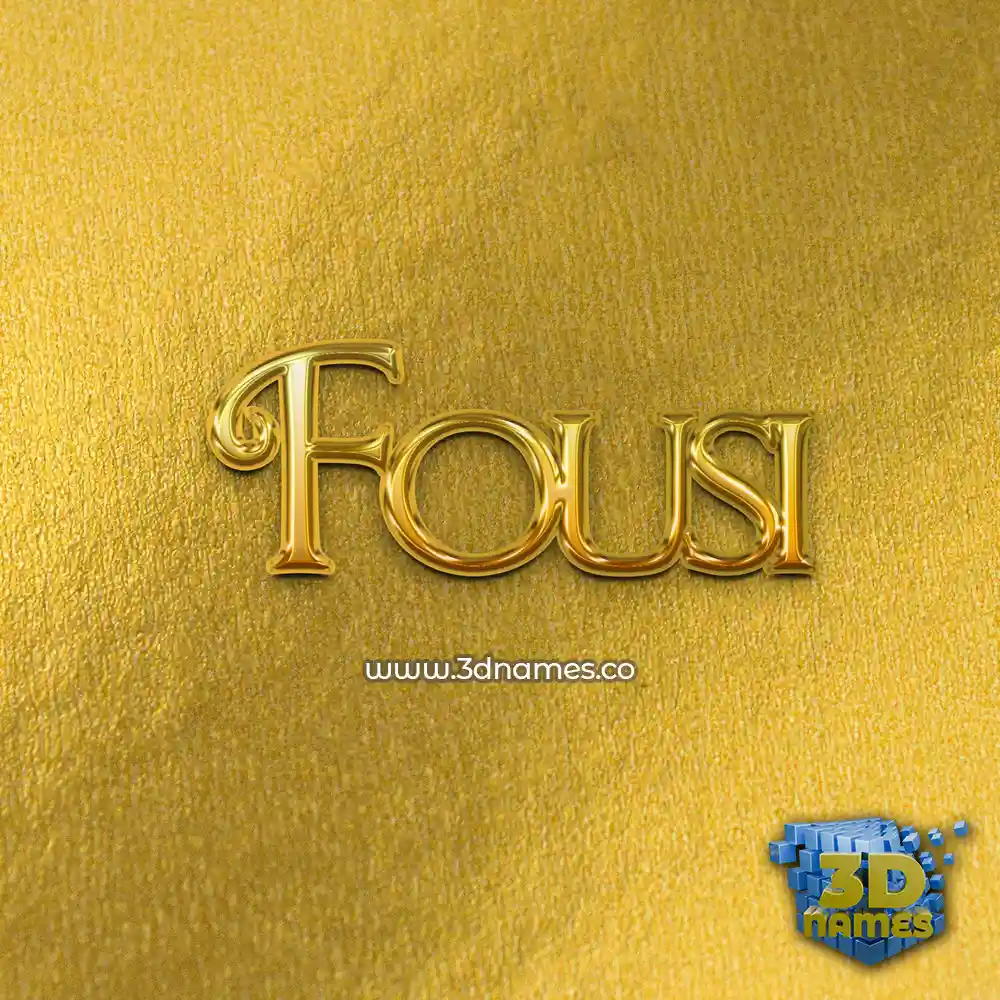 fousi in All Gold style - 3D name wallpaper