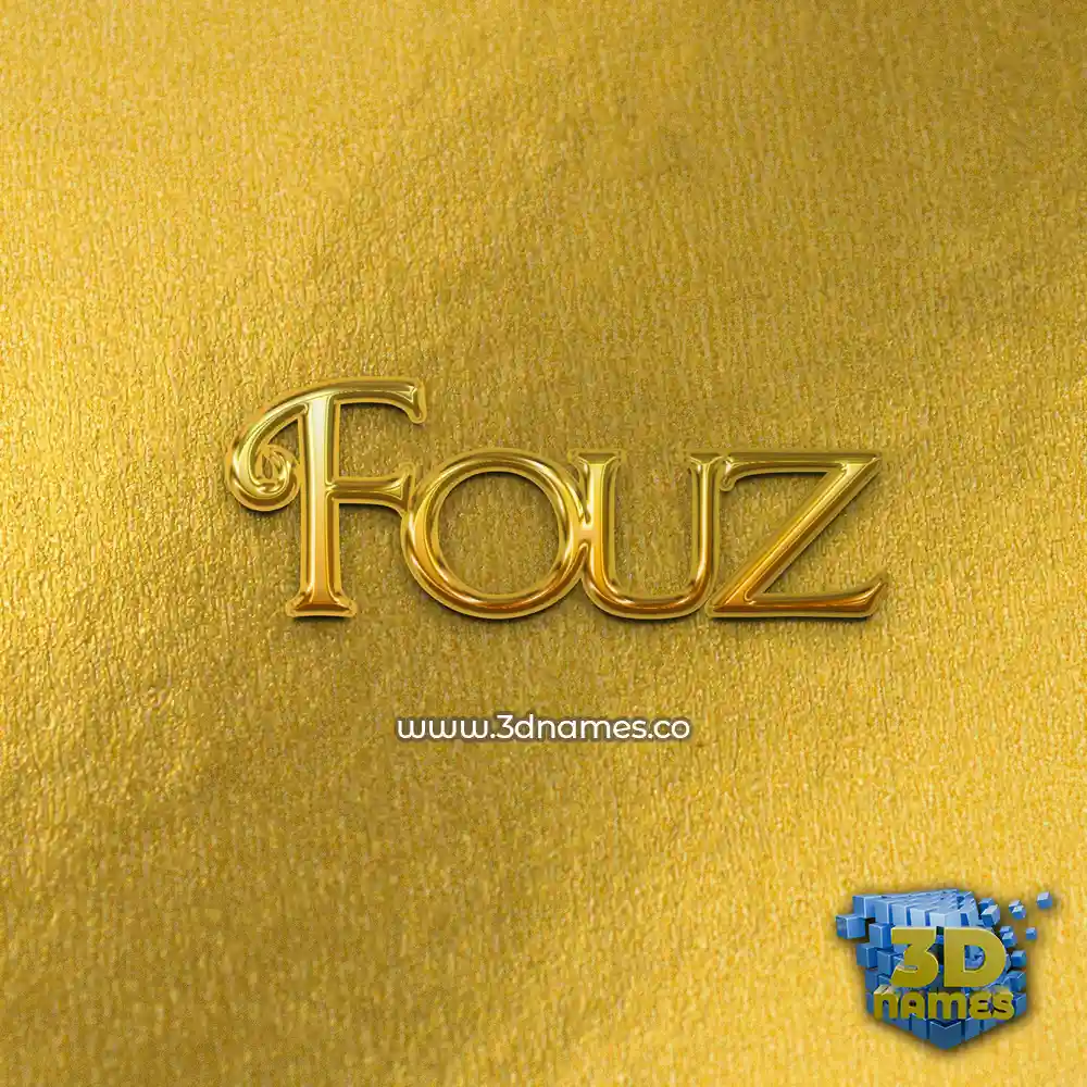 fouz in All Gold style - 3D name wallpaper