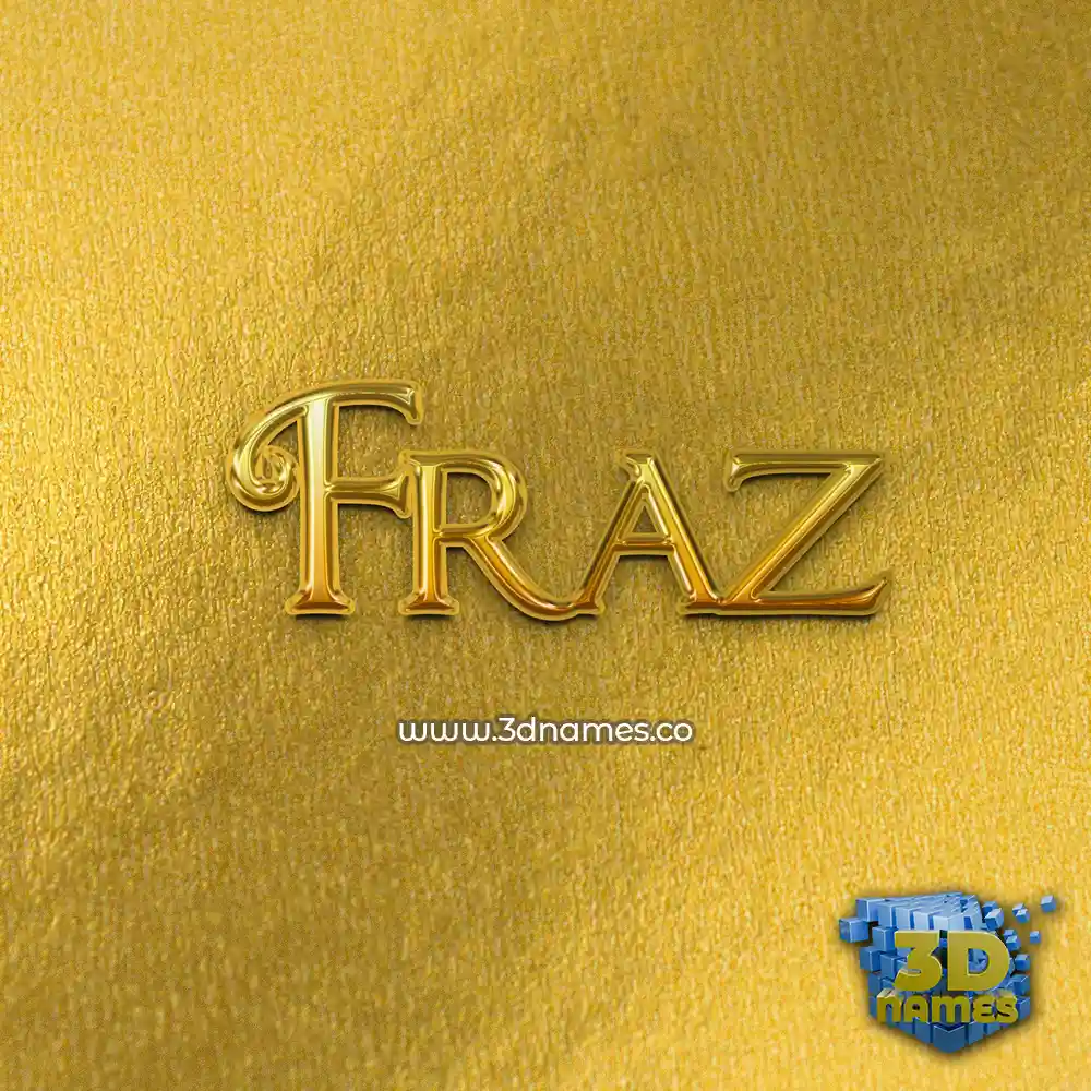 fraz in All Gold style - 3D name wallpaper
