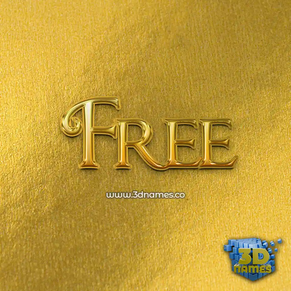 free in All Gold style - 3D name wallpaper