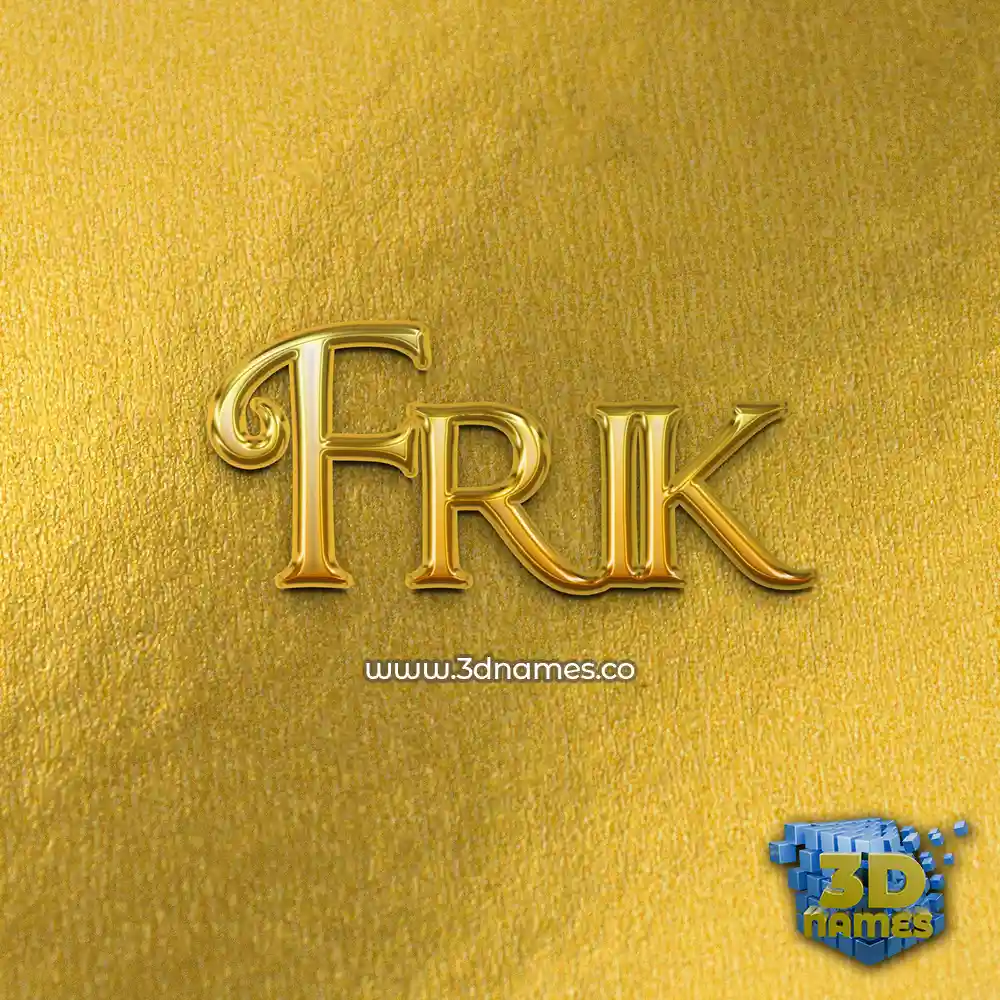 frik in All Gold style - 3D name wallpaper