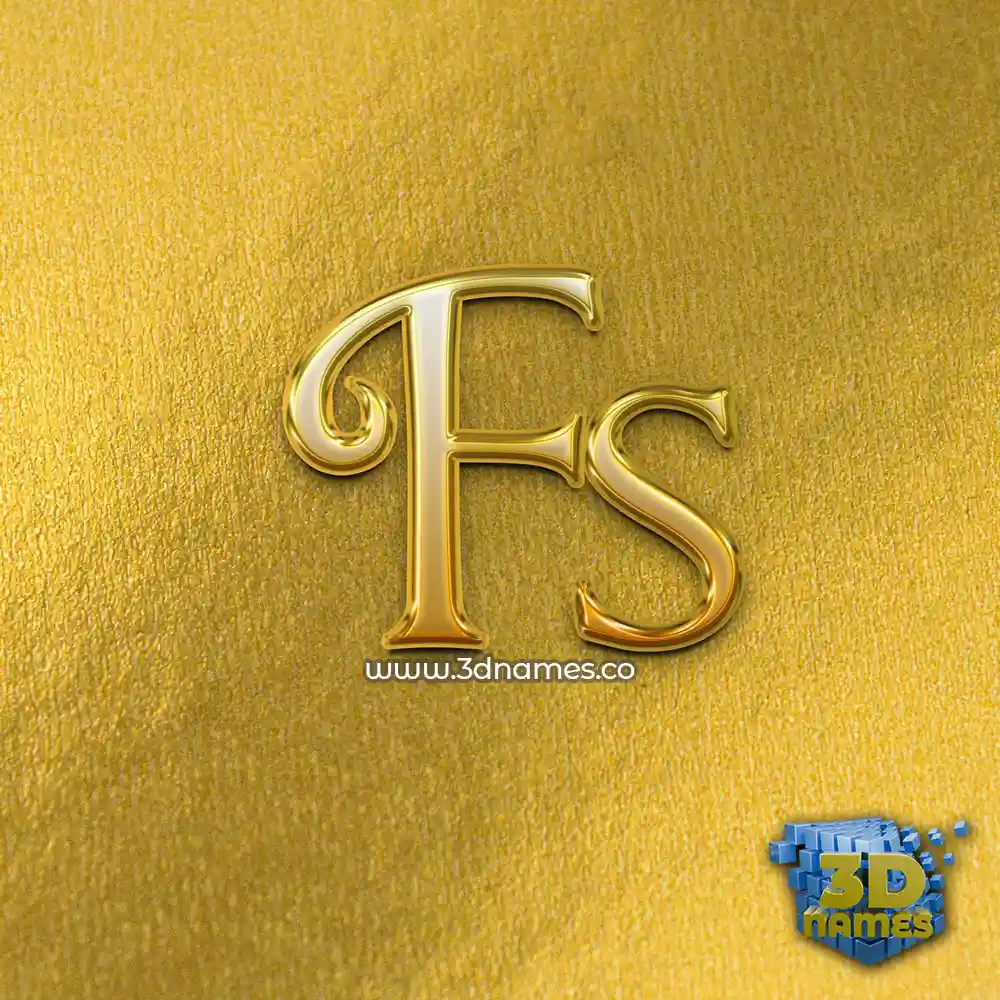 fs in All Gold style - 3D name wallpaper