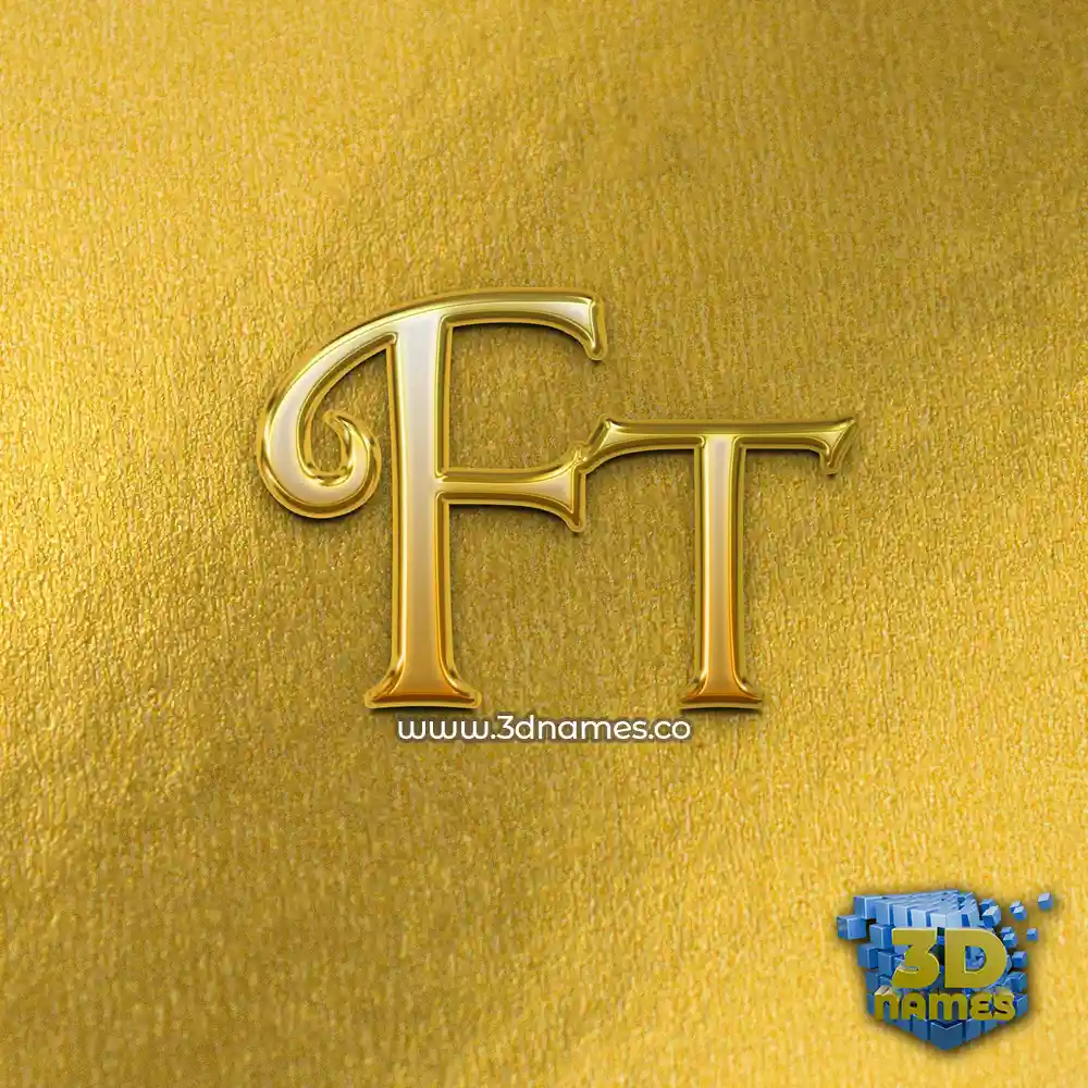 ft in All Gold style - 3D name wallpaper