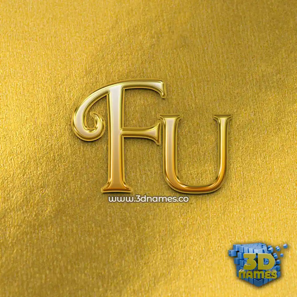 fu in All Gold style - 3D name wallpaper