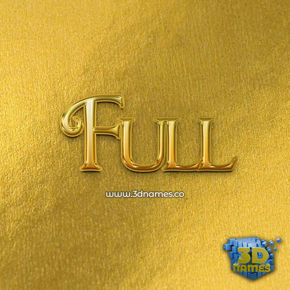 full in All Gold style - 3D name wallpaper
