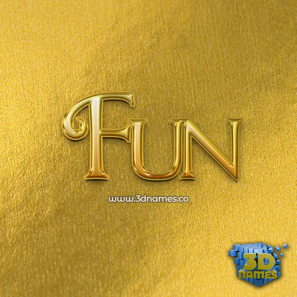 fun in All Gold style - 3D name wallpaper