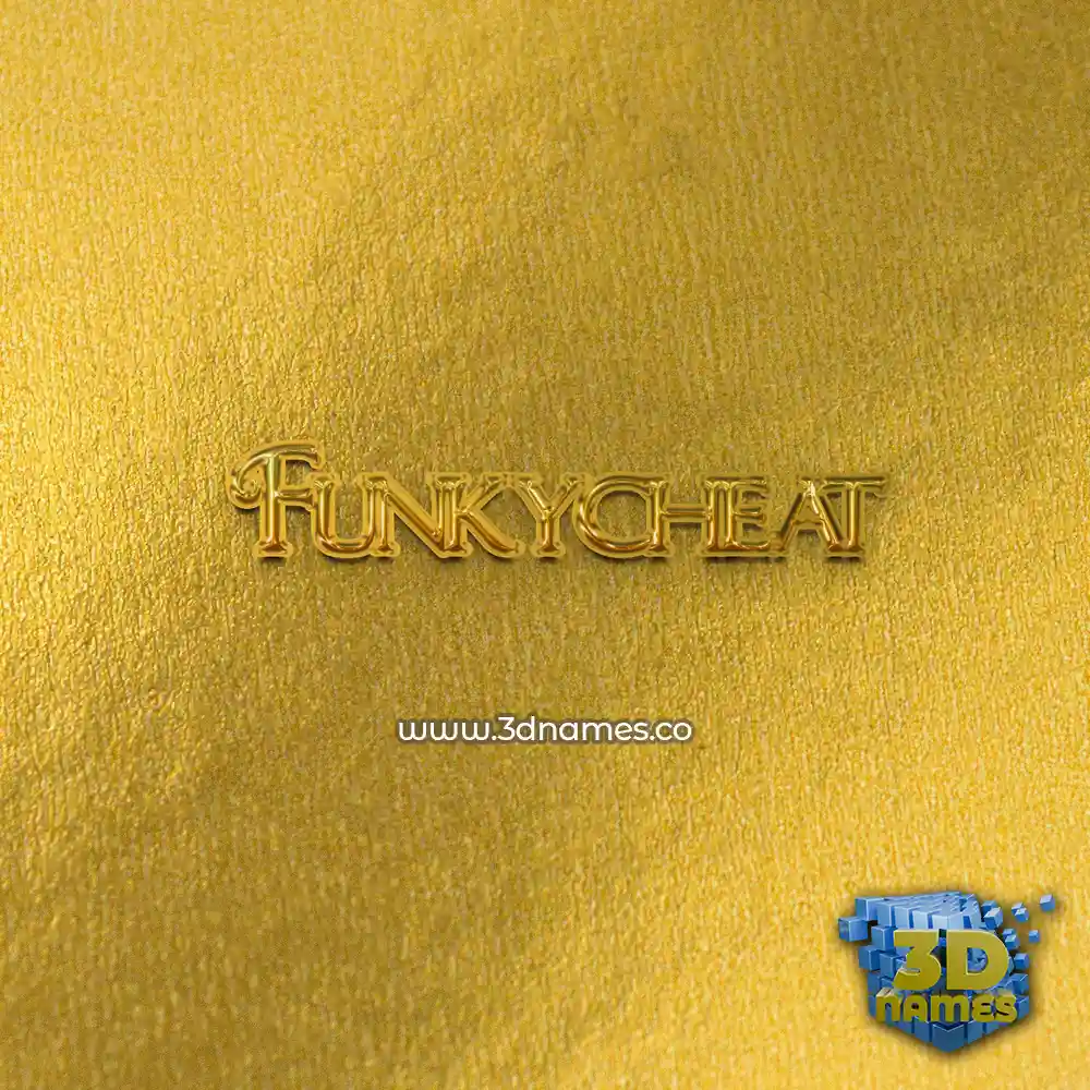 funkycheat in All Gold style - 3D name wallpaper