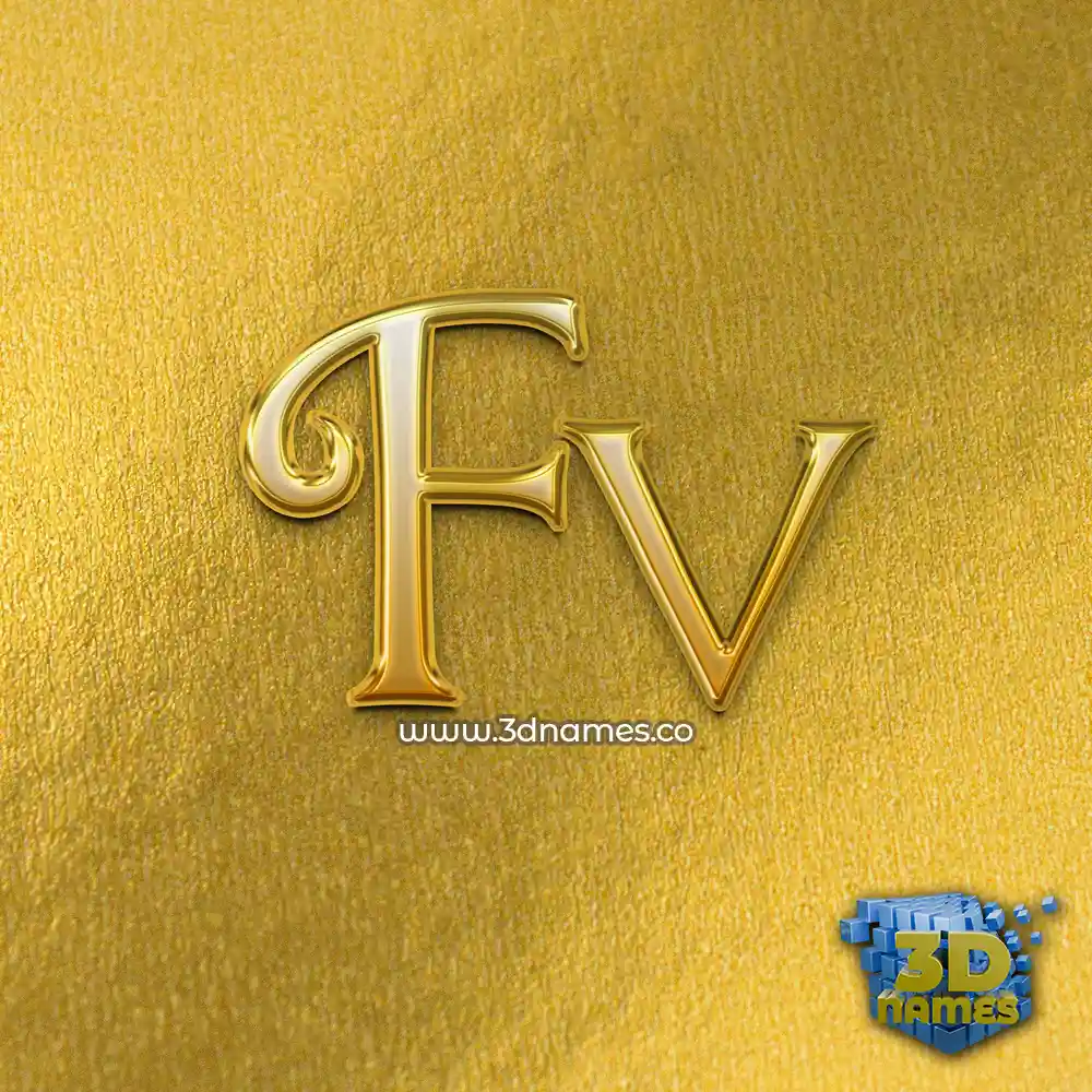fv in All Gold style - 3D name wallpaper