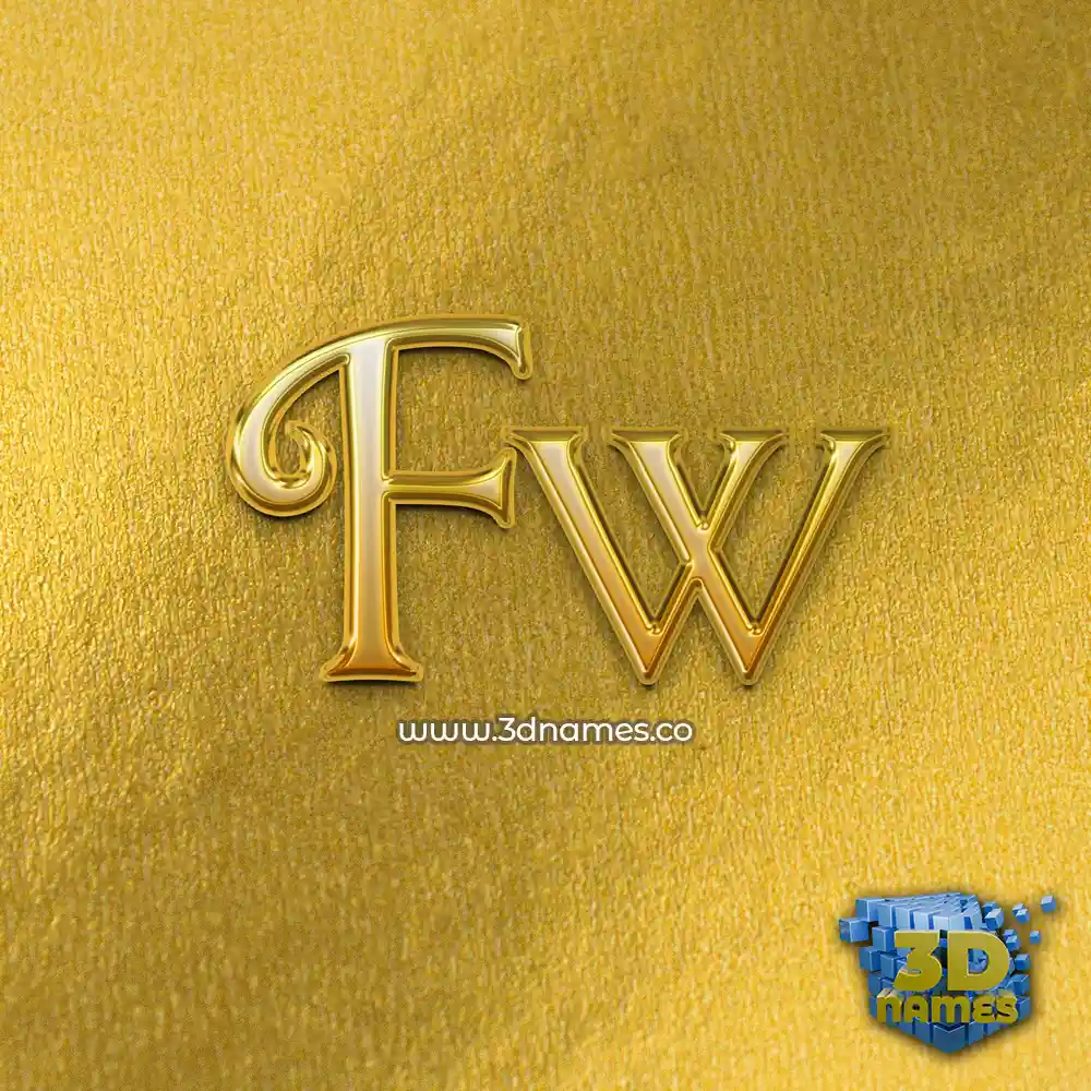 fw in All Gold style - 3D name wallpaper