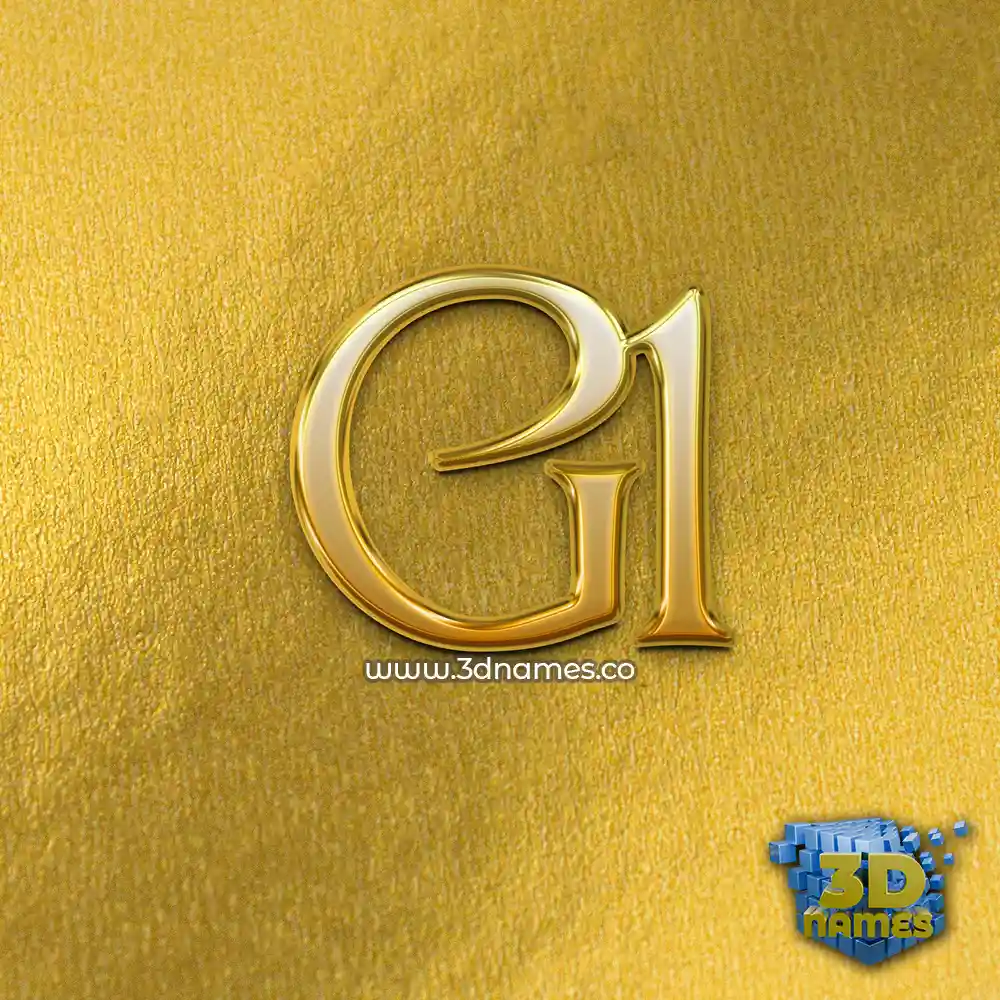 g1 in All Gold style - 3D name wallpaper