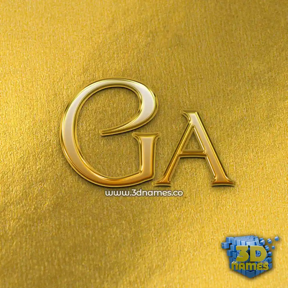 ga in All Gold style - 3D name wallpaper