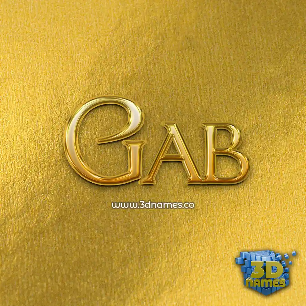 gab in All Gold style - 3D name wallpaper