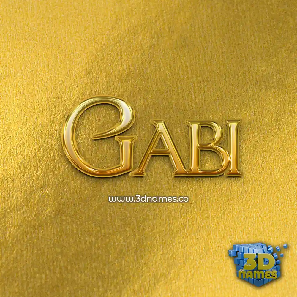 gabi in All Gold style - 3D name wallpaper