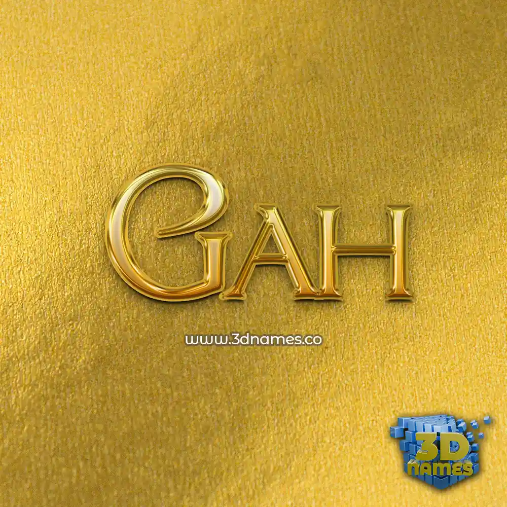 gah in All Gold style - 3D name wallpaper