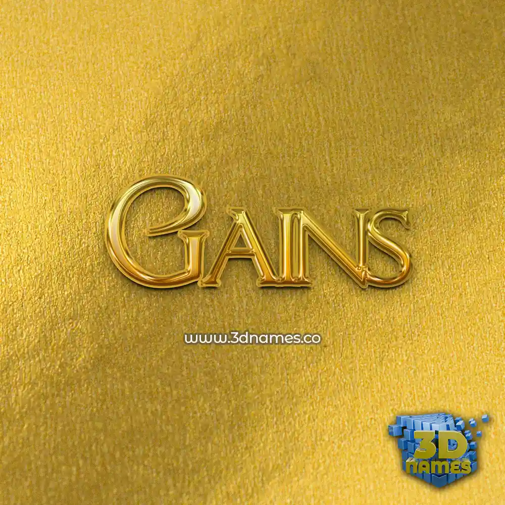 gains in All Gold style - 3D name wallpaper