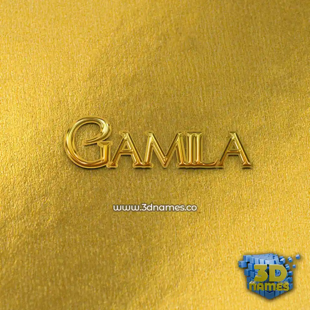 gamila in All Gold style - 3D name wallpaper