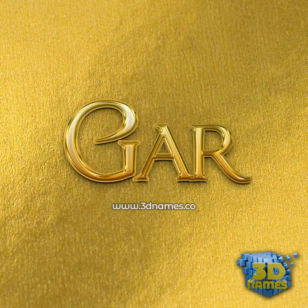 gar in All Gold style - 3D name wallpaper