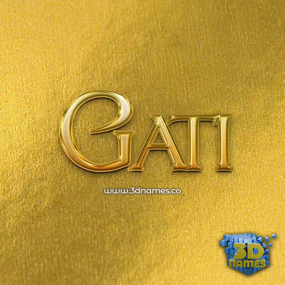 gati in All Gold style - 3D name wallpaper