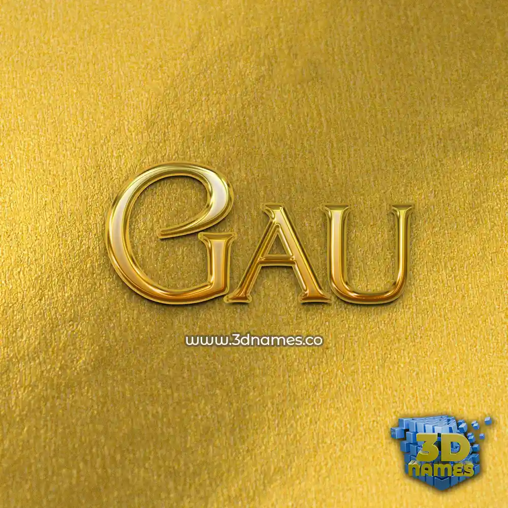 gau in All Gold style - 3D name wallpaper