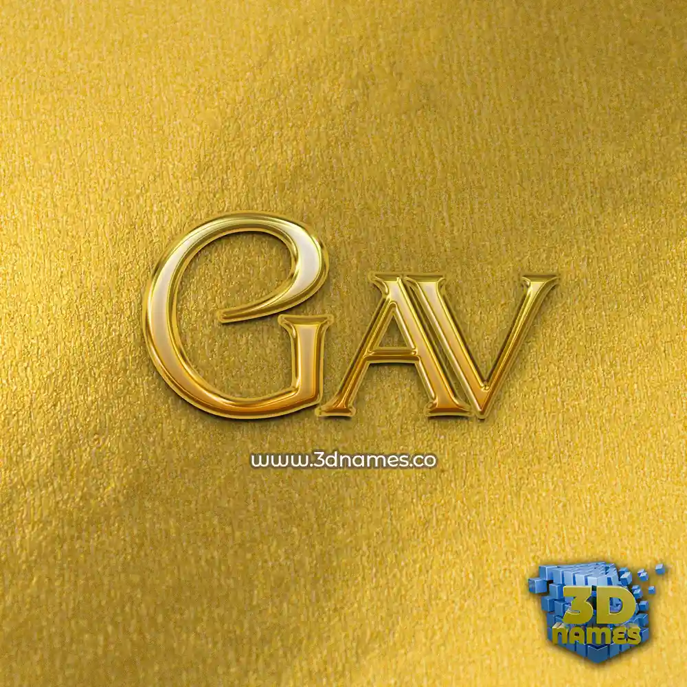 gav in All Gold style - 3D name wallpaper