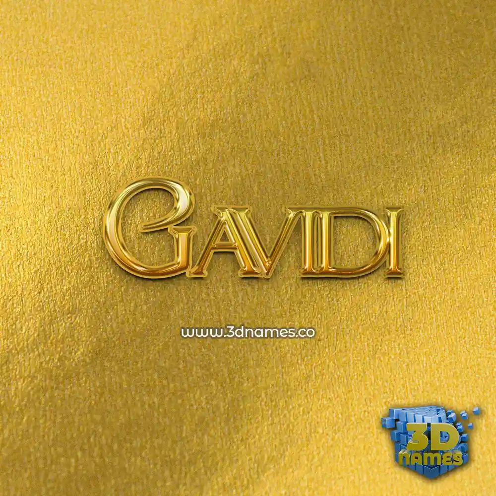 gavidi in All Gold style - 3D name wallpaper