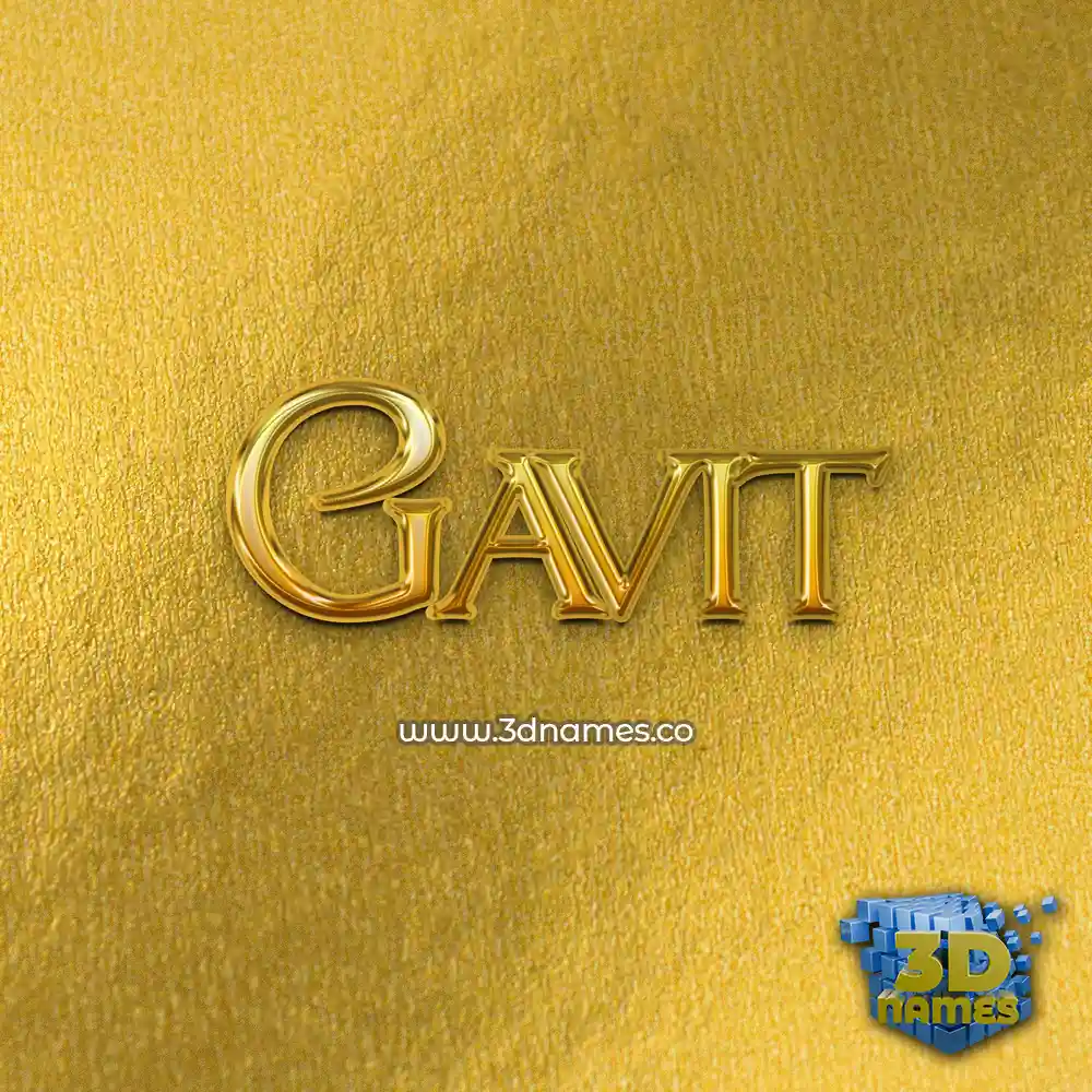 gavit in All Gold style - 3D name wallpaper