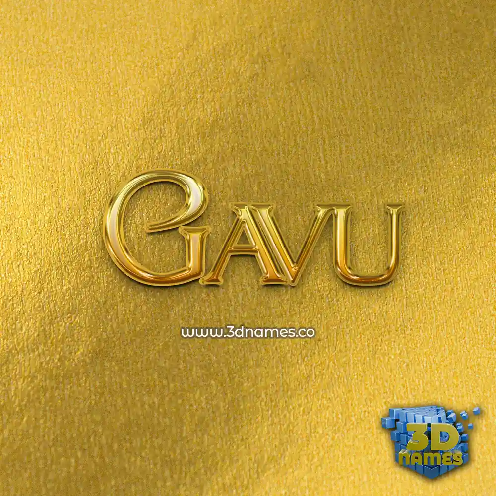 gavu in All Gold style - 3D name wallpaper