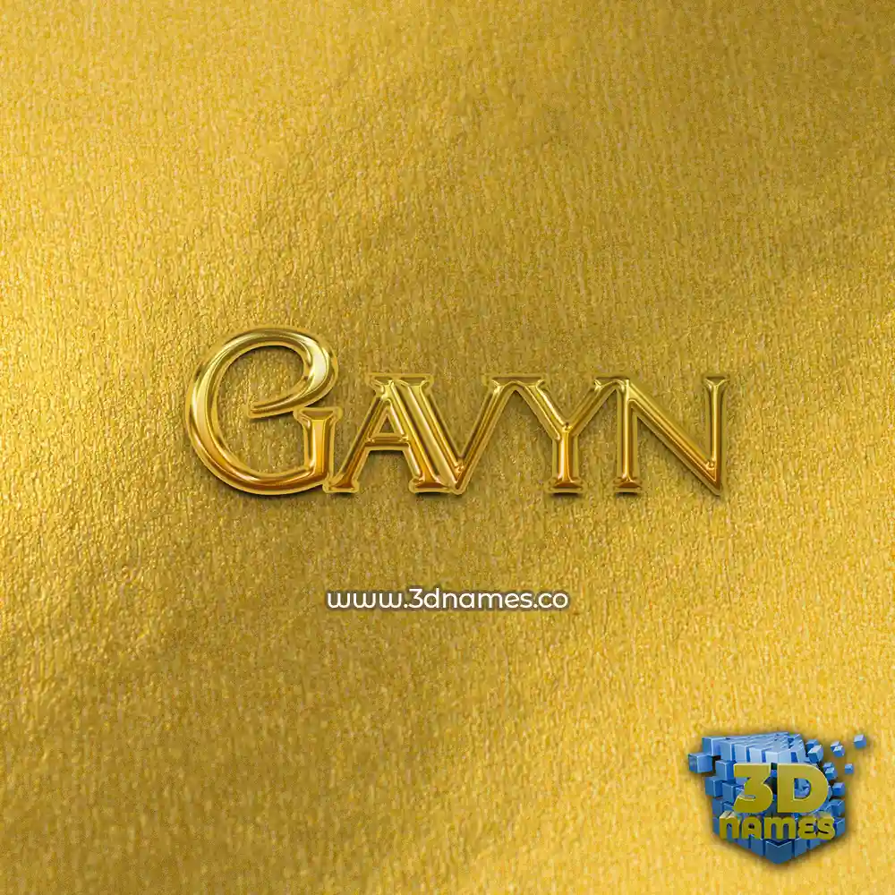 gavyn in All Gold style - 3D name wallpaper