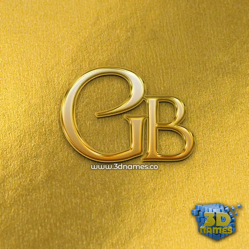 gb in All Gold style - 3D name wallpaper
