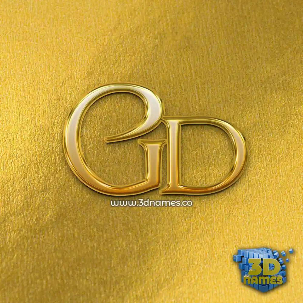 gd in All Gold style - 3D name wallpaper