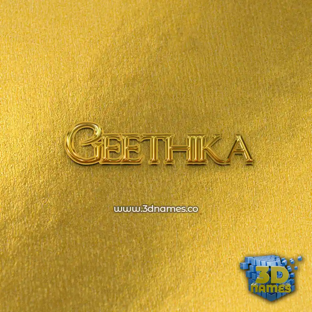 geethika in All Gold style - 3D name wallpaper