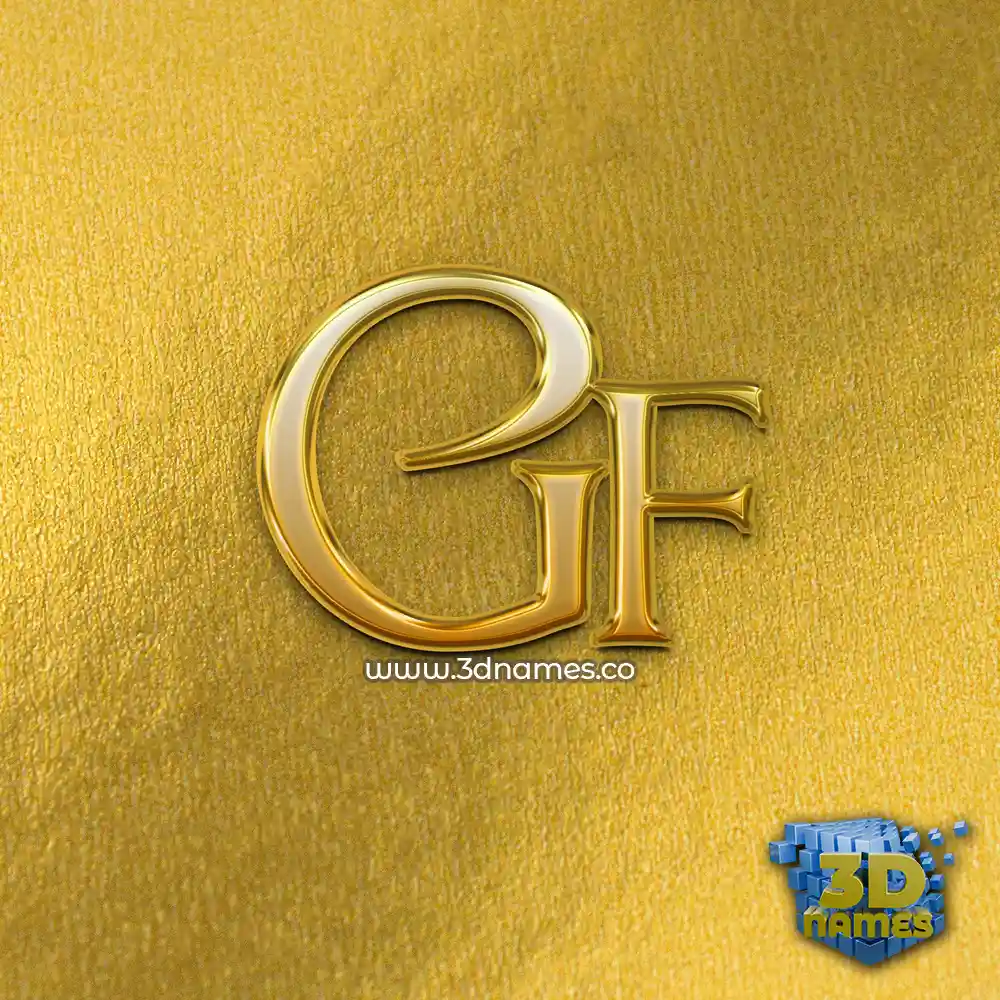 gf in All Gold style - 3D name wallpaper