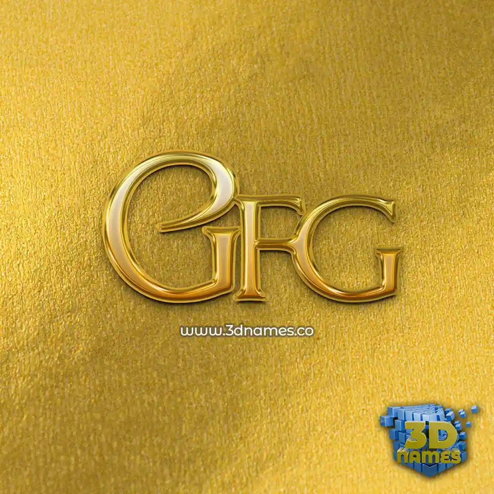 gfg in All Gold style - 3D name wallpaper