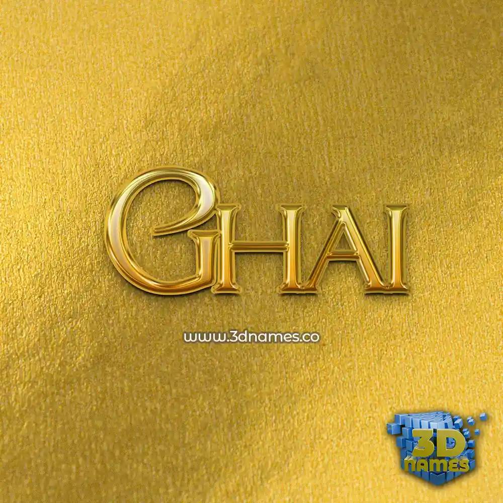 ghai in All Gold style - 3D name wallpaper